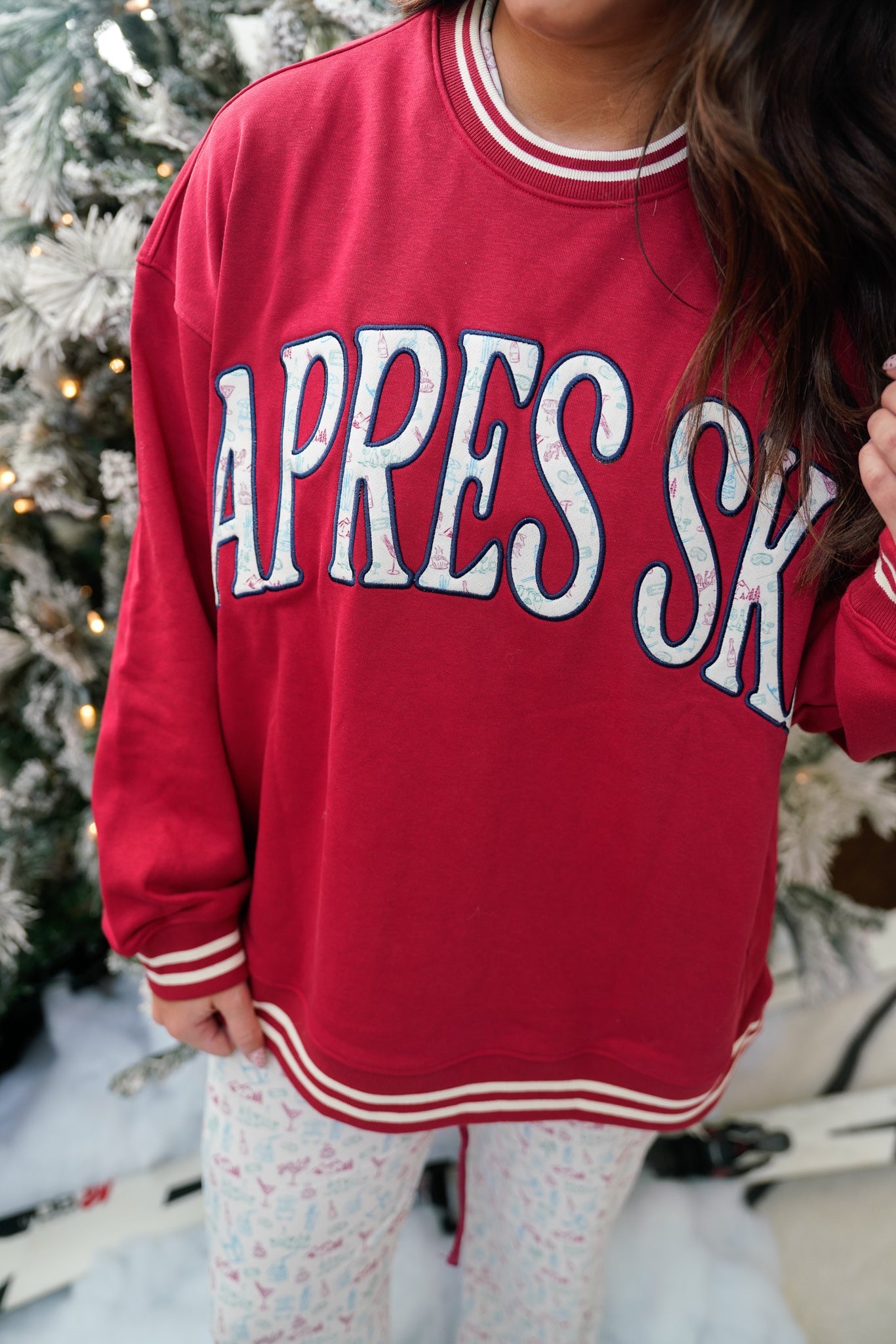 Sweatshirt Apres Ski - Maroon Vintage Crewneck Sweatshirt