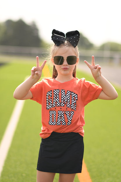 Orange Checkered Game Day Tee