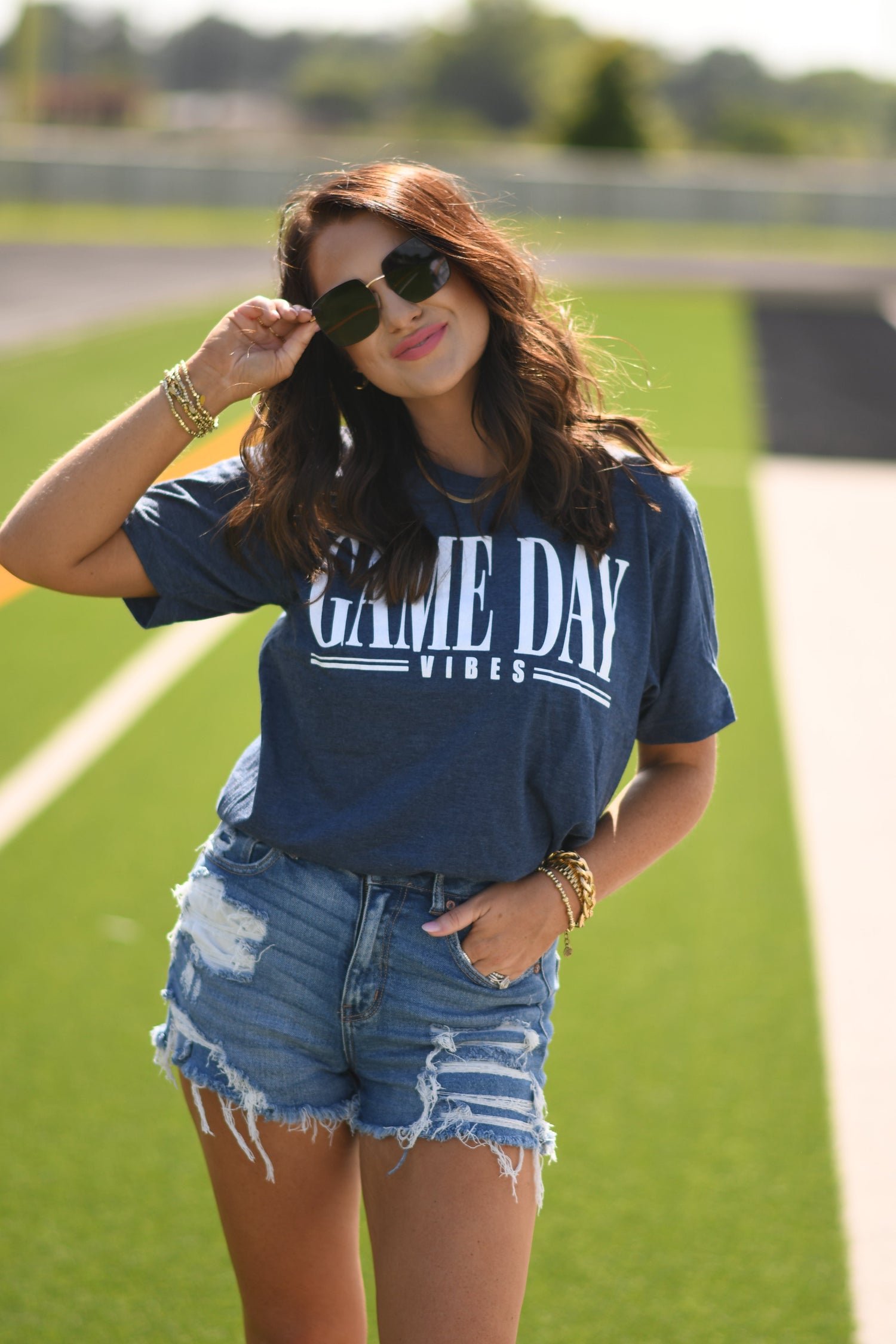 Navy Game Day Vibes Tee