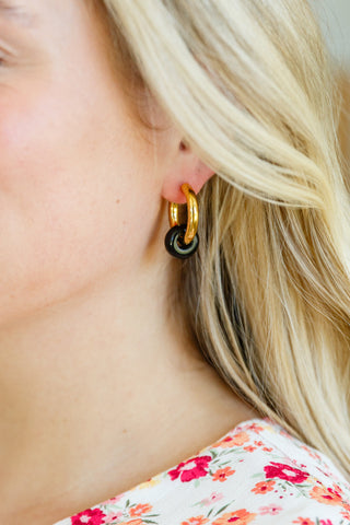 Accessories Dark Drops Beaded Huggie Earrings
