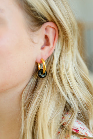 Accessories Dark Drops Beaded Huggie Earrings
