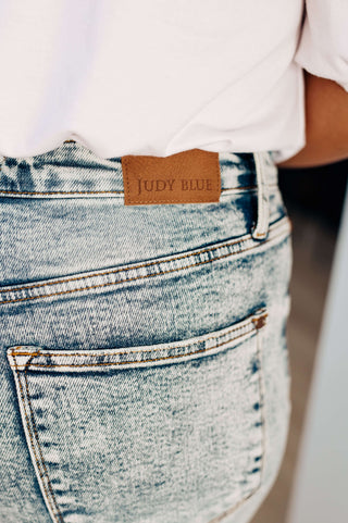 Denim Dory High Waist Mineral Wash Raw Hem Wide Leg Jeans
