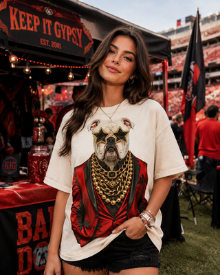 Gameday Red Bulldog Cream Graphic Tee 2129