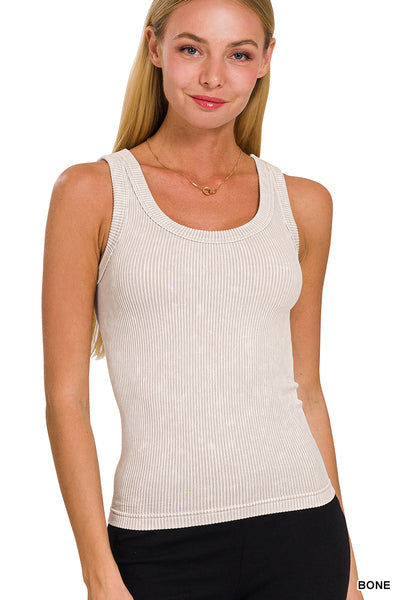 Believe the Hype - Buttery Soft - Washed Ribbed Tank