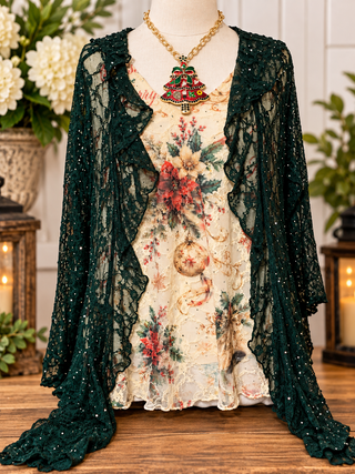 Merry & Magnificent Sparkling Lace Cardigan by Origami