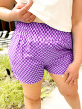 Checkered Tummy Control Athletic Shorts with Pockets - Girl Code Couture