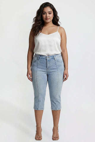 Women's Plus Pin Tuck Capri