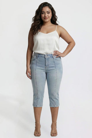 Women's Plus Pin Tuck Capri