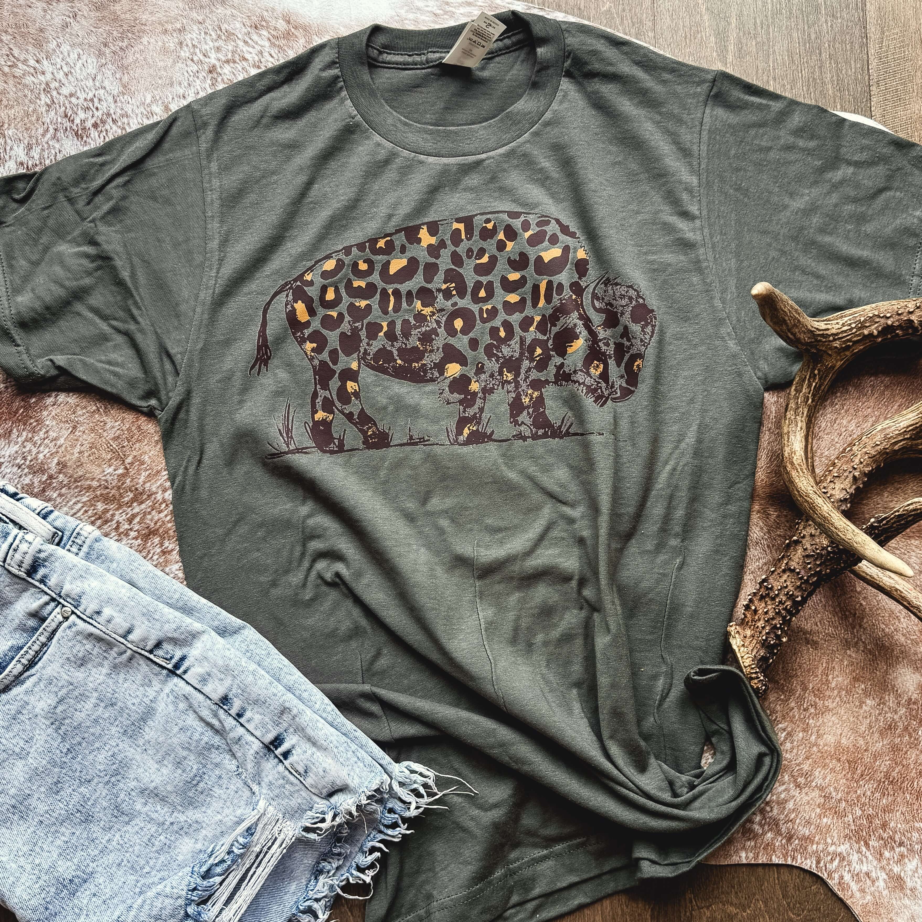 Women - Apparel - Shirts - T-Shirts Leopard Buffalo Graphic Tee
