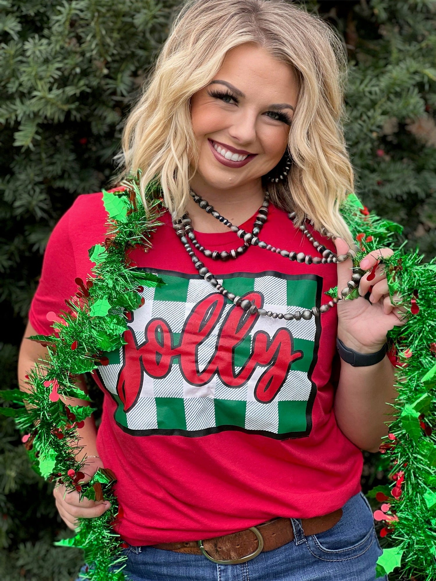 Jolly Plaid Tee