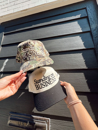 Hat Standing On Business Trucker Hat