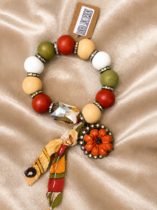 Pumpkin Spice Colorful Charm Bracelet