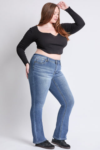 Pants Women's Plus Mid Rise Premium Stitch Bootcut Jeans