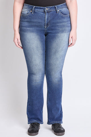 Pants Women's Plus Mid Rise Premium Stitch Bootcut Jeans