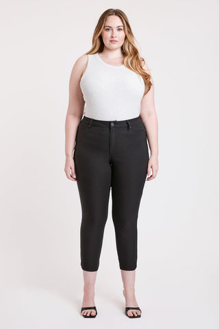 Pants Women's Plus High Rise Hyperstretch Cropped Straight Pants