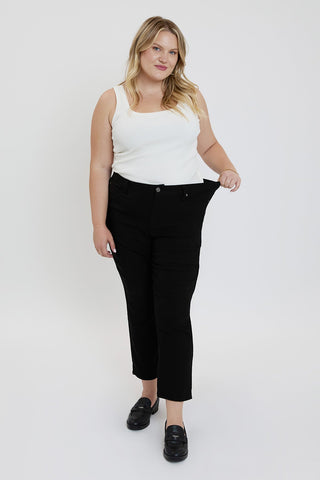 Pants Women's Plus High Rise Hyperstretch Cropped Straight Pants