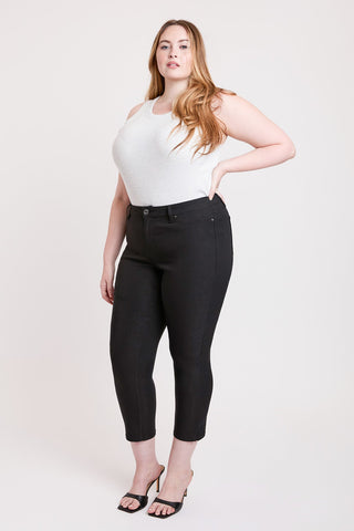 Pants Women's Plus High Rise Hyperstretch Cropped Straight Pants
