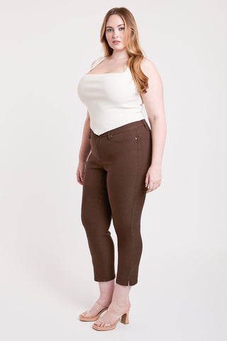 Pants Women's Plus High Rise Hyperstretch Cropped Straight Pants
