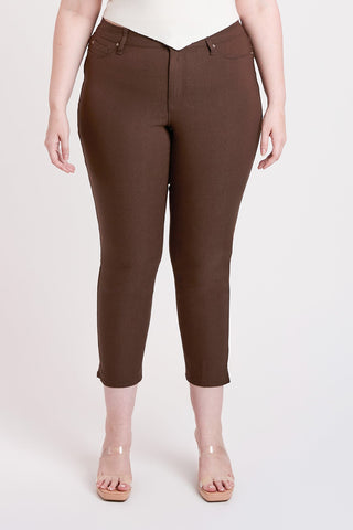 Pants Women's Plus High Rise Hyperstretch Cropped Straight Pants