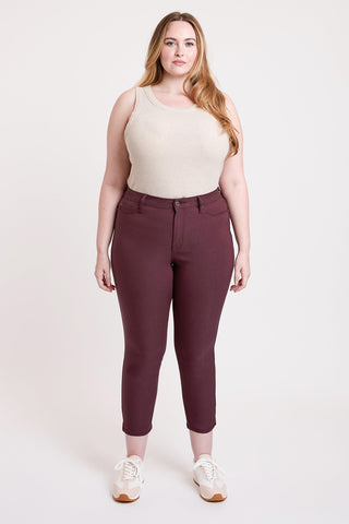 Pants Women's Plus High Rise Hyperstretch Cropped Straight Pants