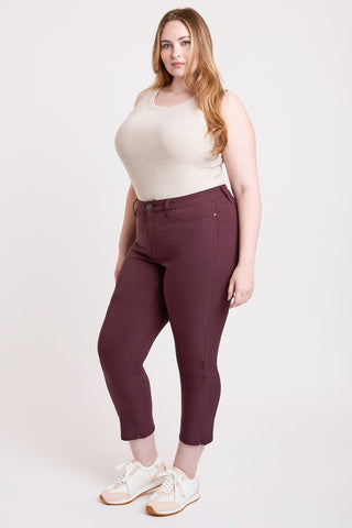 Pants Women's Plus High Rise Hyperstretch Cropped Straight Pants