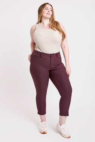 Pants Women's Plus High Rise Hyperstretch Cropped Straight Pants