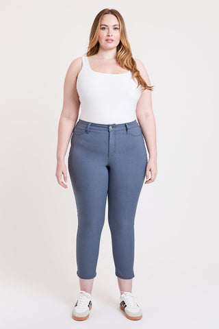 Pants Women's Plus High Rise Hyperstretch Cropped Straight Pants