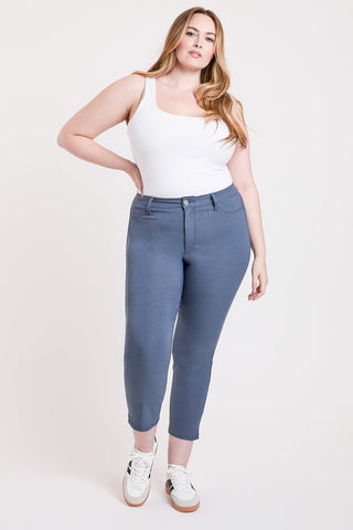 Pants Women's Plus High Rise Hyperstretch Cropped Straight Pants