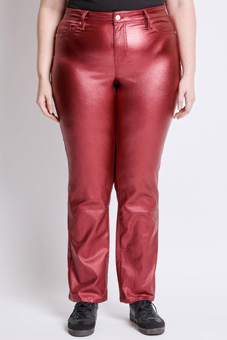 Pants Women's Plus Straight Metallic Pant