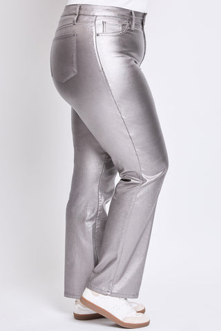 Pants Women's Plus Straight Metallic Pant