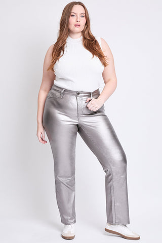Pants Women's Plus Straight Metallic Pant