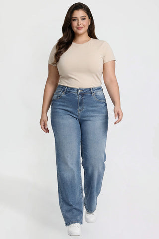 Women's Plus High Rise Wide Leg Jeans