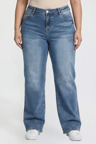 Women's Plus High Rise Wide Leg Jeans