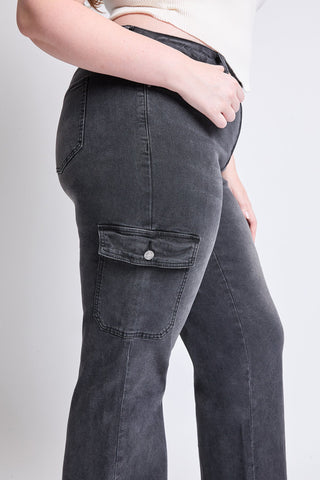 Pants Women's Plus High Rise Wide Leg Skater Cargo Jeans