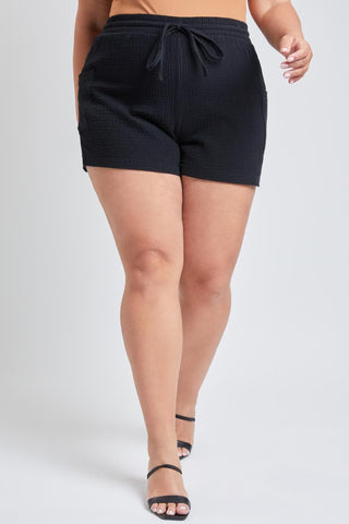YMI Jeans Women's Plus Cotton Shorts With Side Patch Pocket
