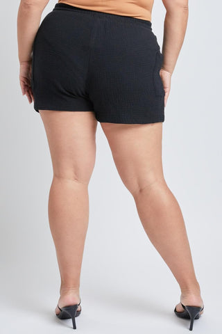 YMI Jeans Women's Plus Cotton Shorts With Side Patch Pocket
