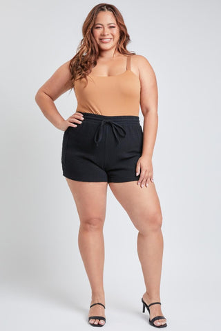 YMI Jeans Women's Plus Cotton Shorts With Side Patch Pocket