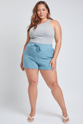 YMI Jeans Women's Plus Cotton Shorts With Side Patch Pocket