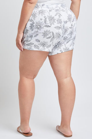 YMI Jeans Women's Plus Cotton Shorts With Side Patch Pocket