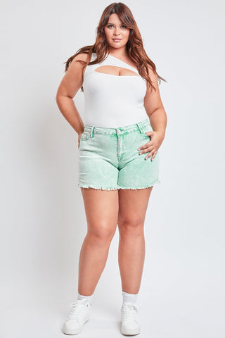 Women's Plus 80's Acid Wash Mom Shorts