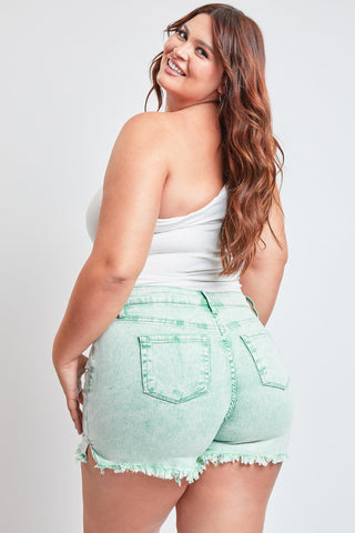 Women's Plus 80's Acid Wash Mom Shorts