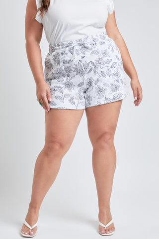 YMI Jeans Women's Plus Double Gauze Shorts With Banded Hem