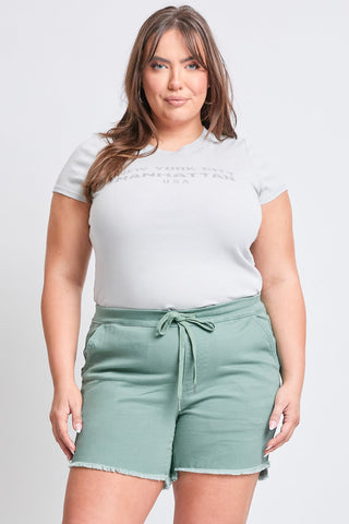 Shorts & Bermudas Women's Plus Frayed Hem Pull-on Shorts