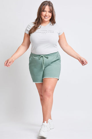 Shorts & Bermudas Women's Plus Frayed Hem Pull-on Shorts