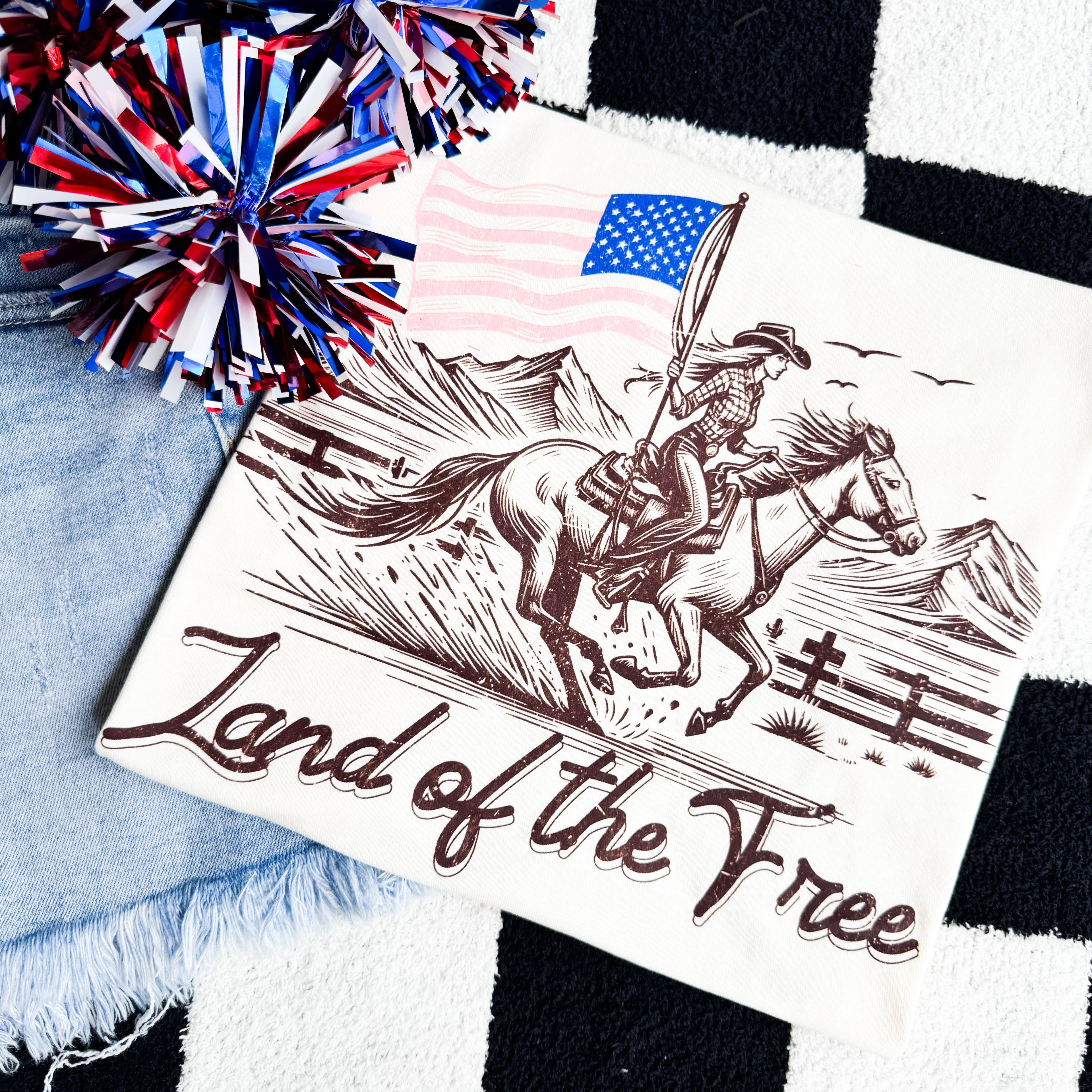 Land Of The Free Horse Graphic Tee