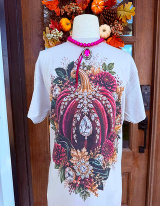 Plum Gorgeous Pumpkin Rhinestone Tee
