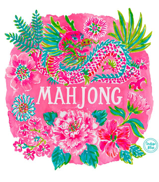 Lucky Dragon Mahjong Graphic Rhinestone Tee