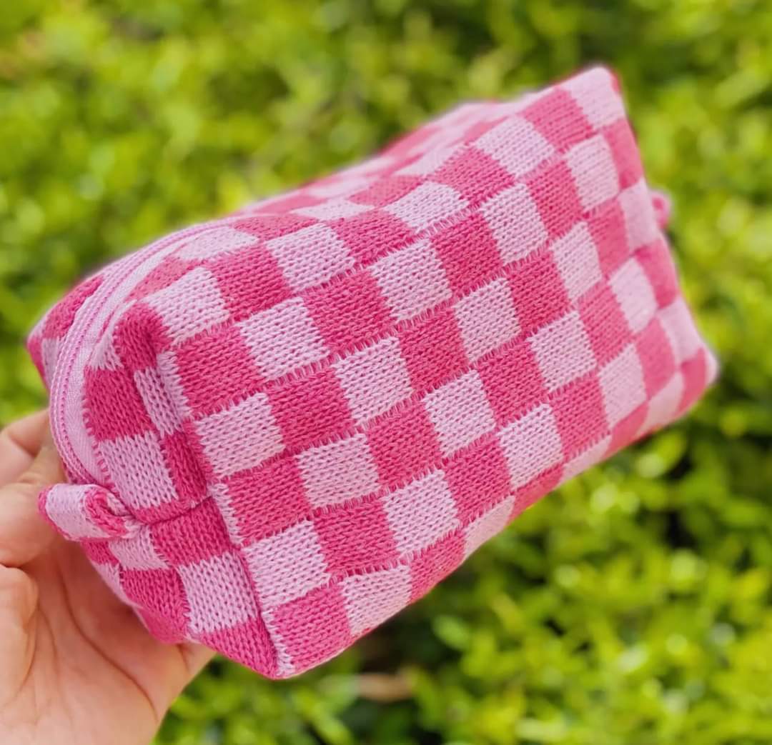 Makeup Checkered Makeup Bag