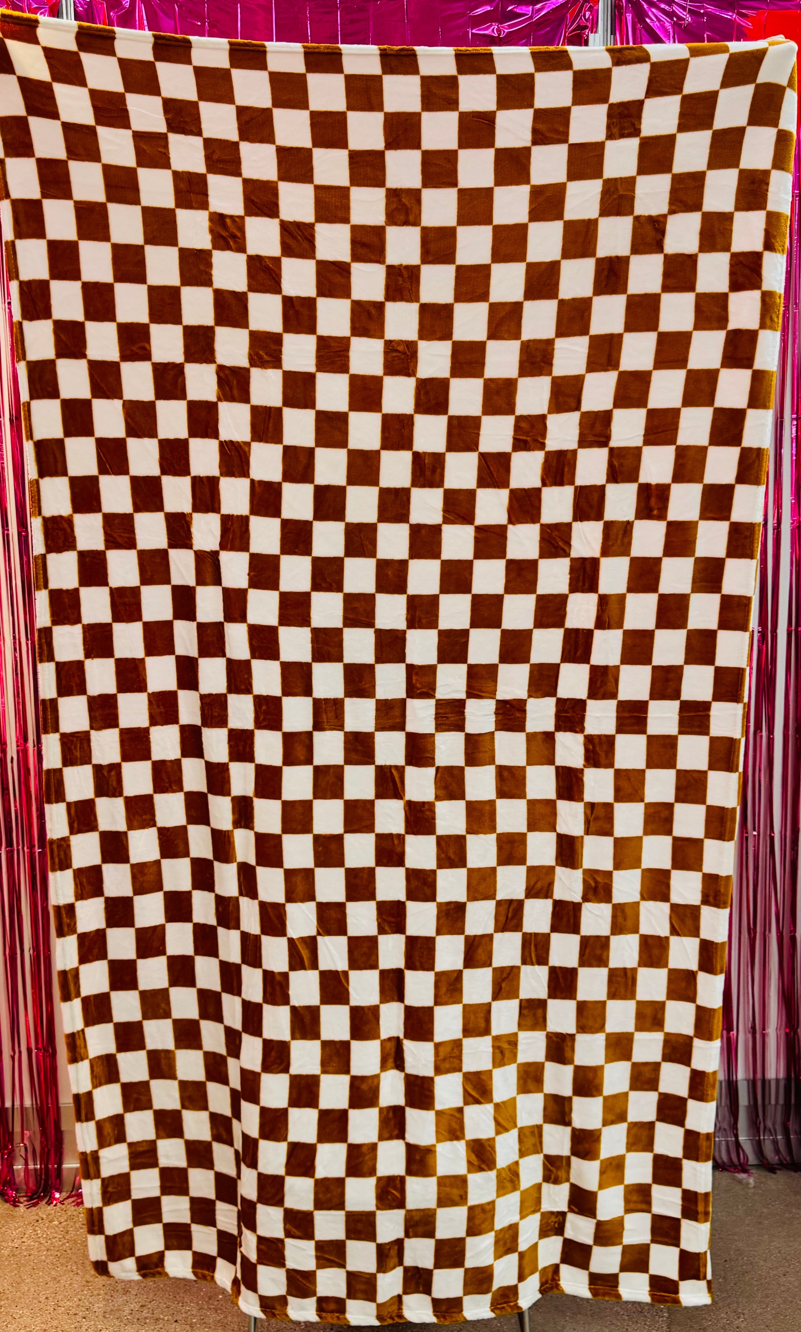 Gold  Checkered Throw Blanket