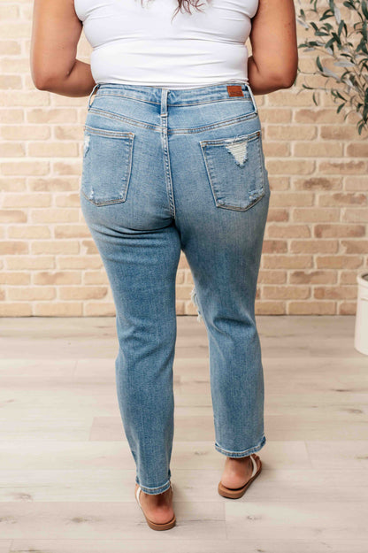 Denim Frankie High Waist Distressed Boyfriend Jeans